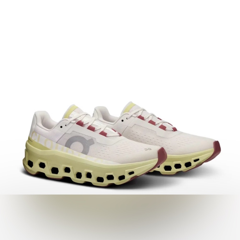 On Cloudmonster Lightweight Running Sneakers in Frost & Acadia